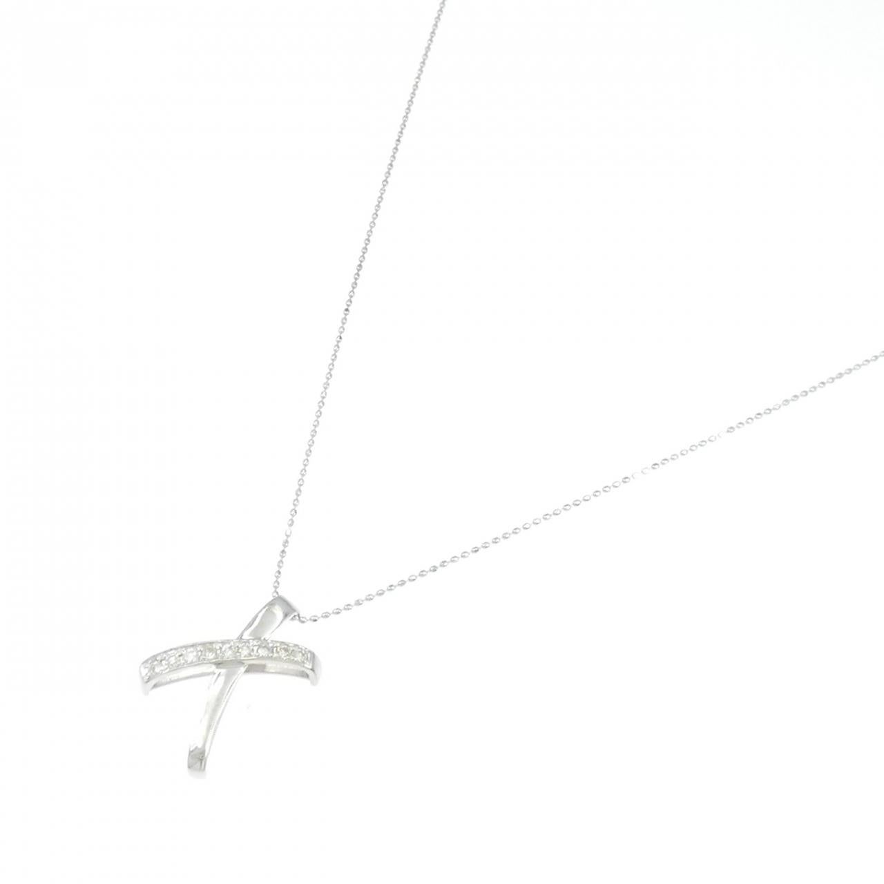 Au750 ホワイト ゴールド ダイヤモンド ネックレス