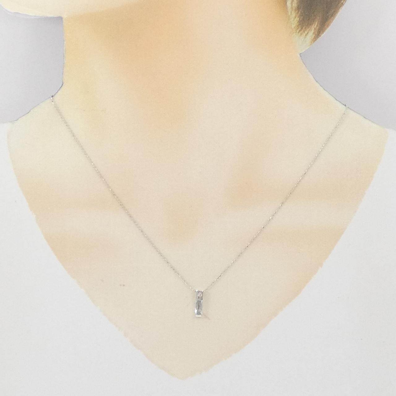 K18ホワイトゴールドアクアマリンダイヤモンドネックレス