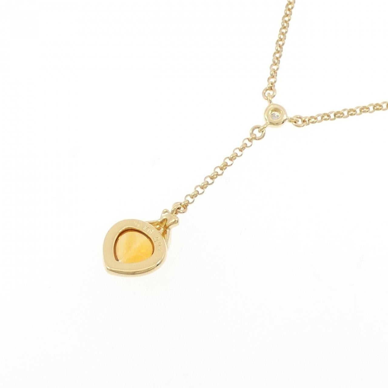 Tasaki K18 ゴールド シトリン ダイヤモンド ネックレス