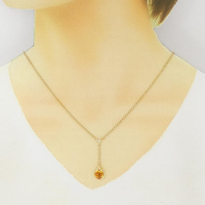 Tasaki K18 ゴールド シトリン ダイヤモンド ネックレス