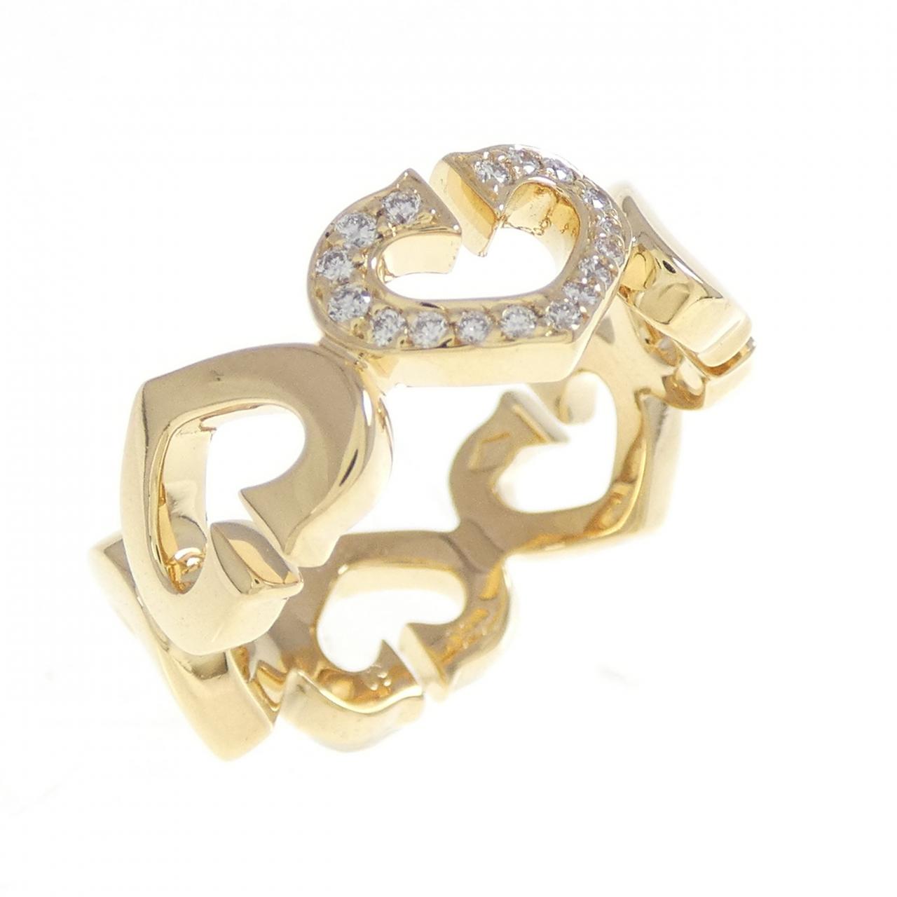 カルティエ C ハート Au750 ダイヤモンド リング サイズ 10