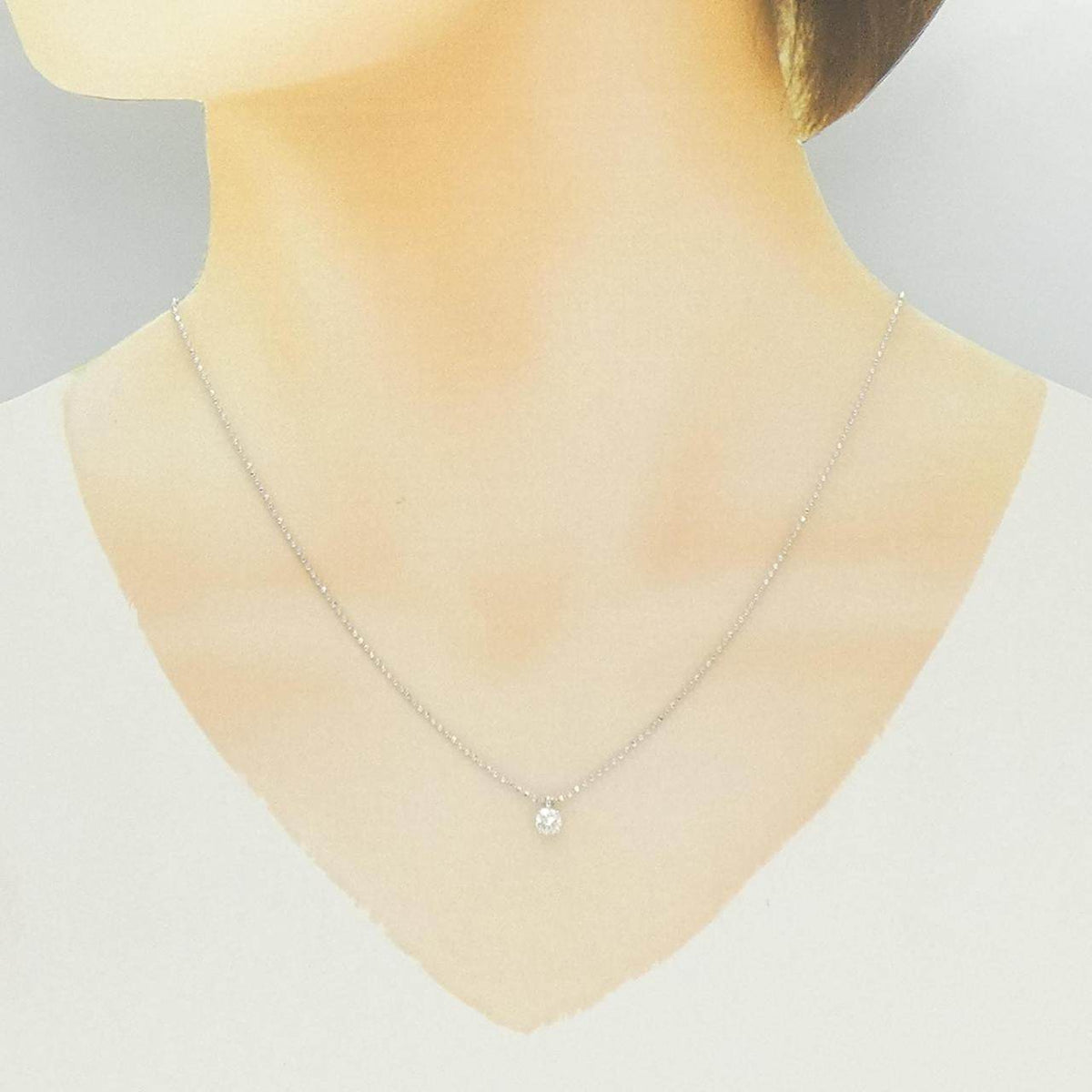 Pt900 K18ホワイトゴールド ダイヤモンド ネックレス