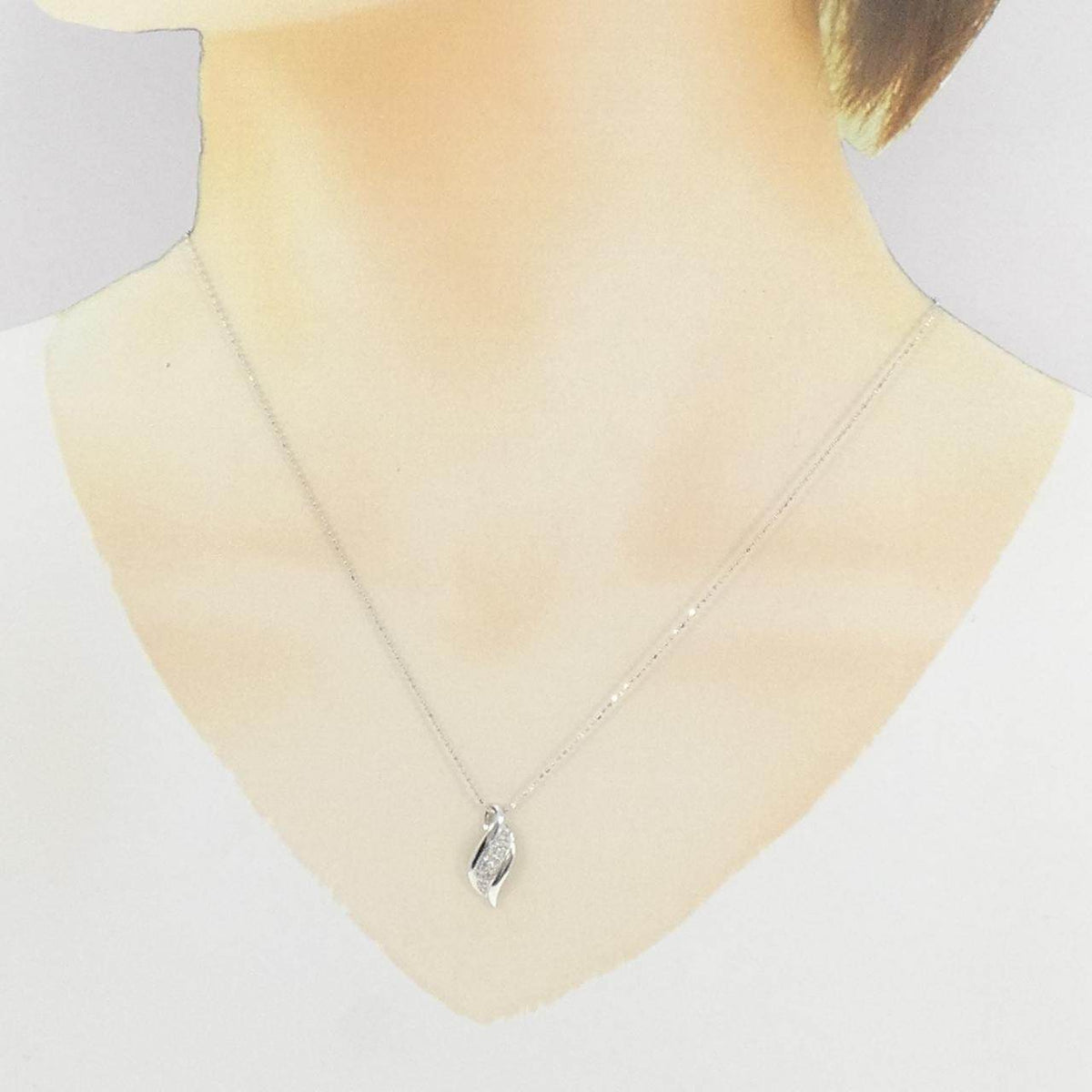 K10ホワイトゴールド ダイヤモンド ネックレス