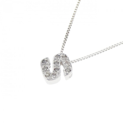 K14WG イニシャルS ダイヤモンド ネックレス