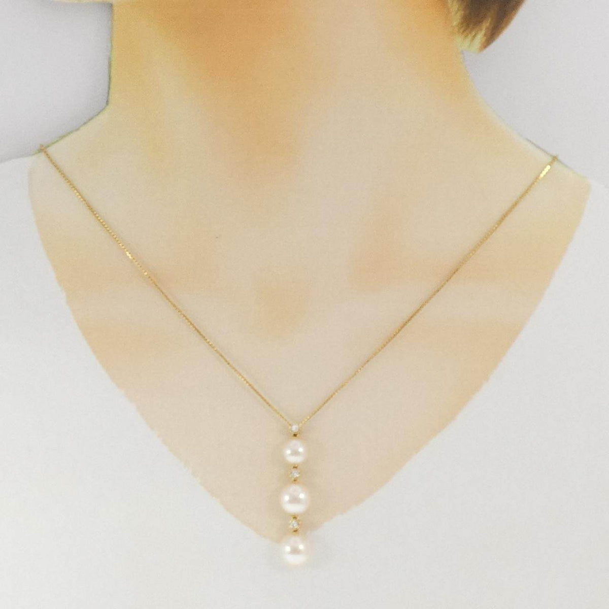 Au750淡水パールダイヤモンドネックレス