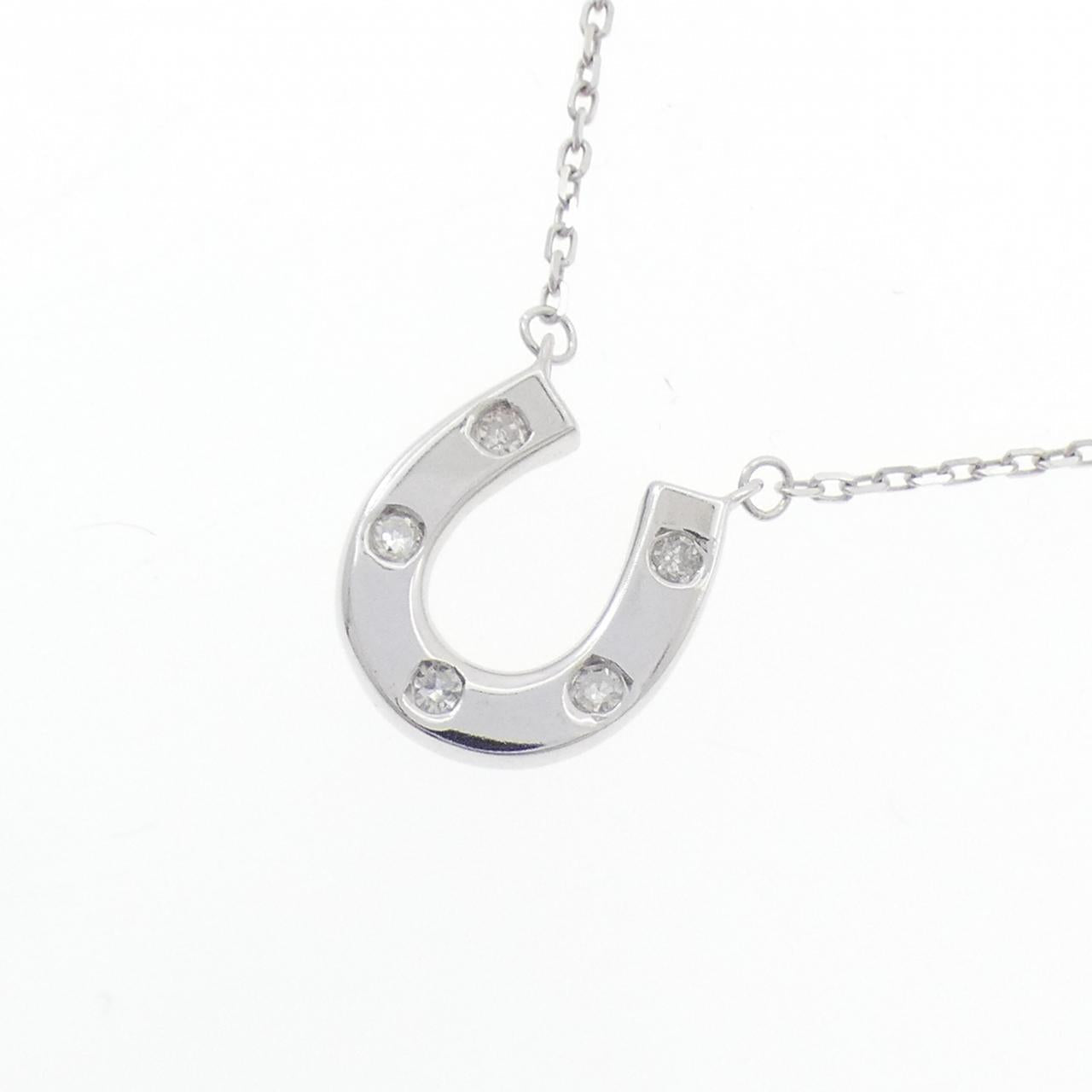 ホースシュー K14WG ダイヤモンドネックレス