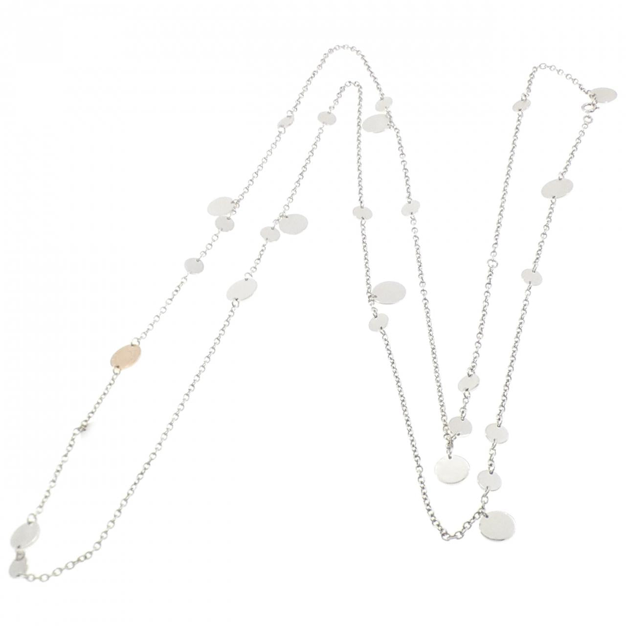 エルメス エクスリブリス 925シルバー 750ピンクゴールド ネックレス 136cm