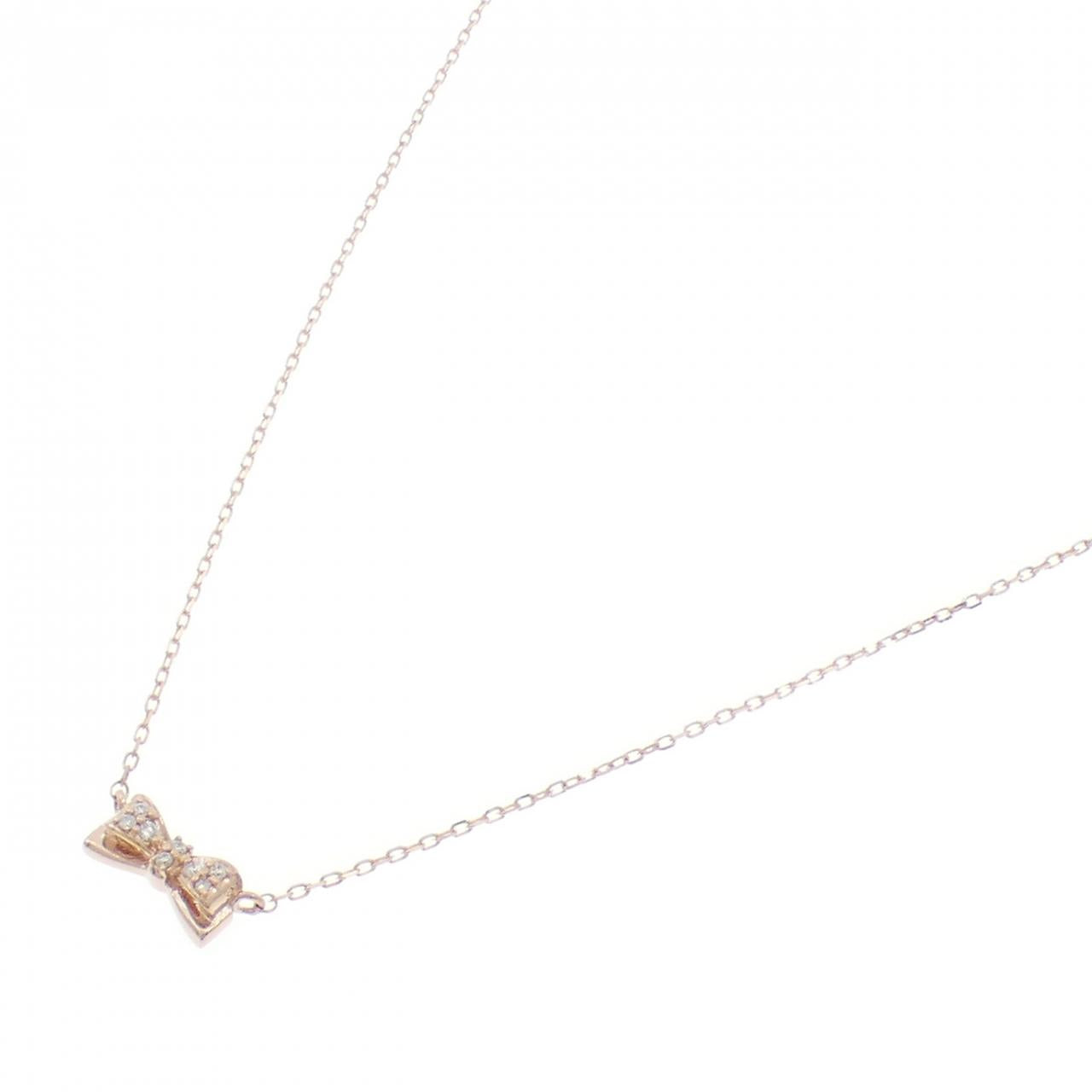 クミキョク K10ピンクゴールドダイヤモンドネックレス