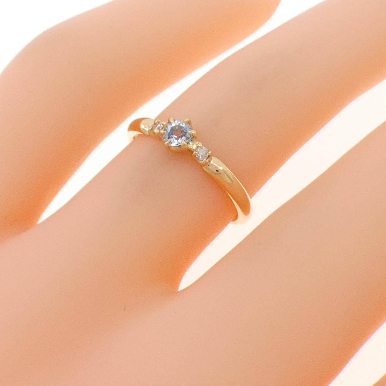 ヨンドシー Au750アクアマリンダイヤモンドリング