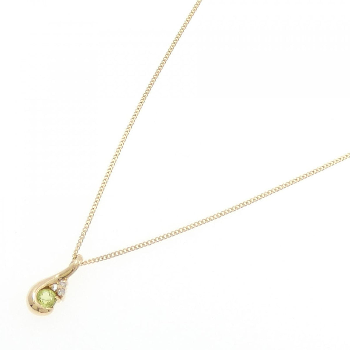 K18イエローゴールド ペリドット ダイヤモンド ネックレス