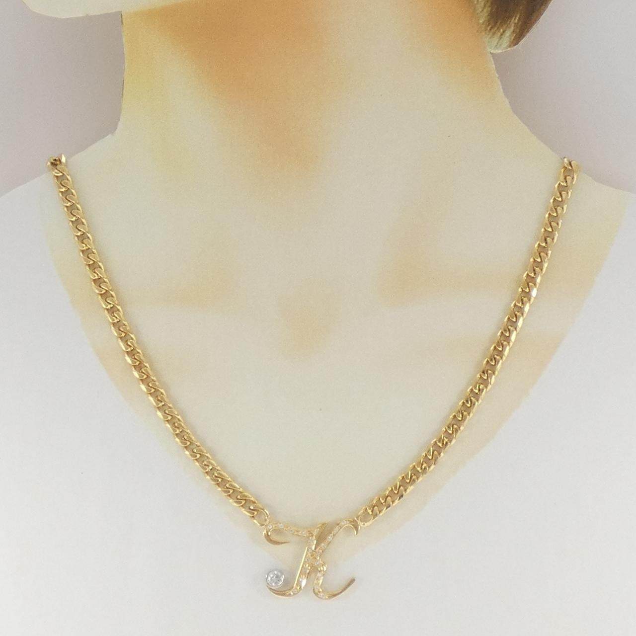 イニシャルK ダイヤモンド ネックレス