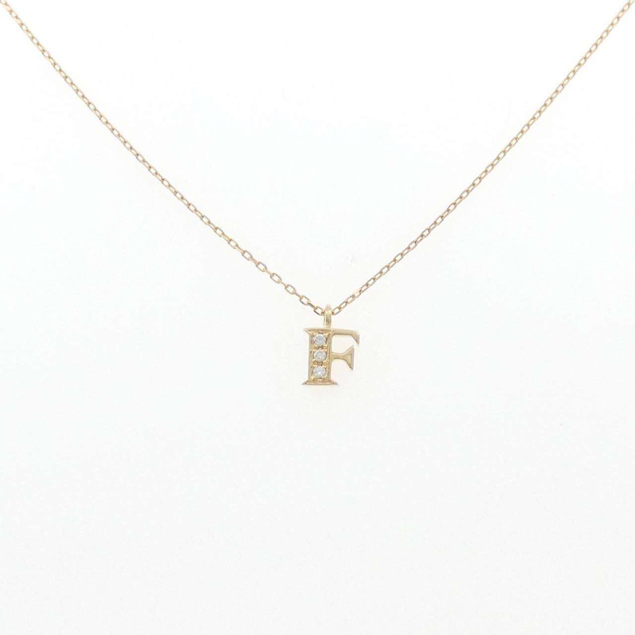 K18イニシャルFダイヤモンドネックレス