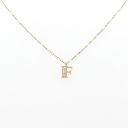 K18イニシャルFダイヤモンドネックレス