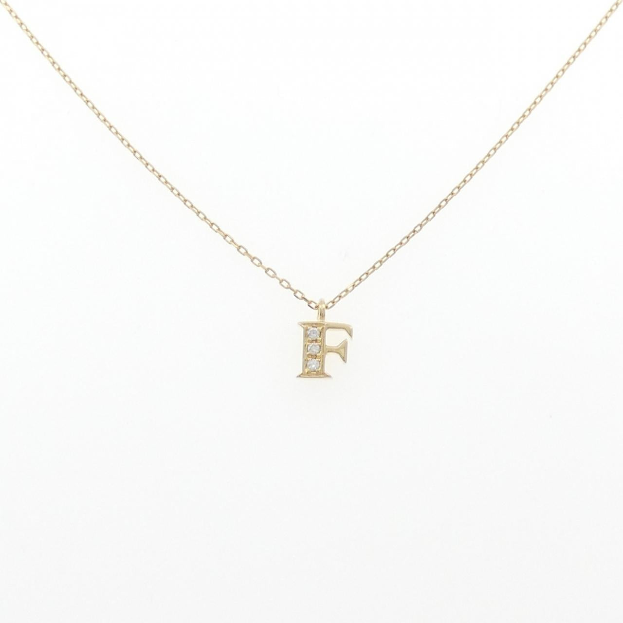 K18イニシャルFダイヤモンドネックレス