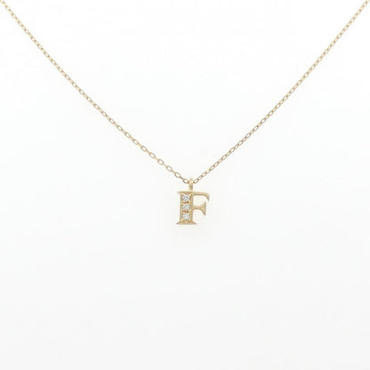 K18イニシャルFダイヤモンドネックレス