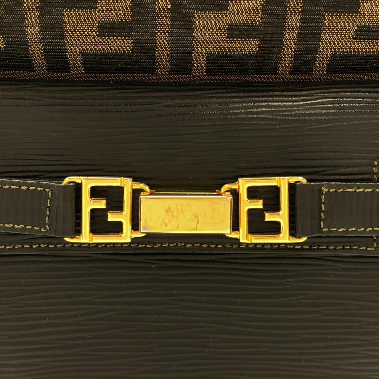 フェンディ キャンバス レザー リュックサック