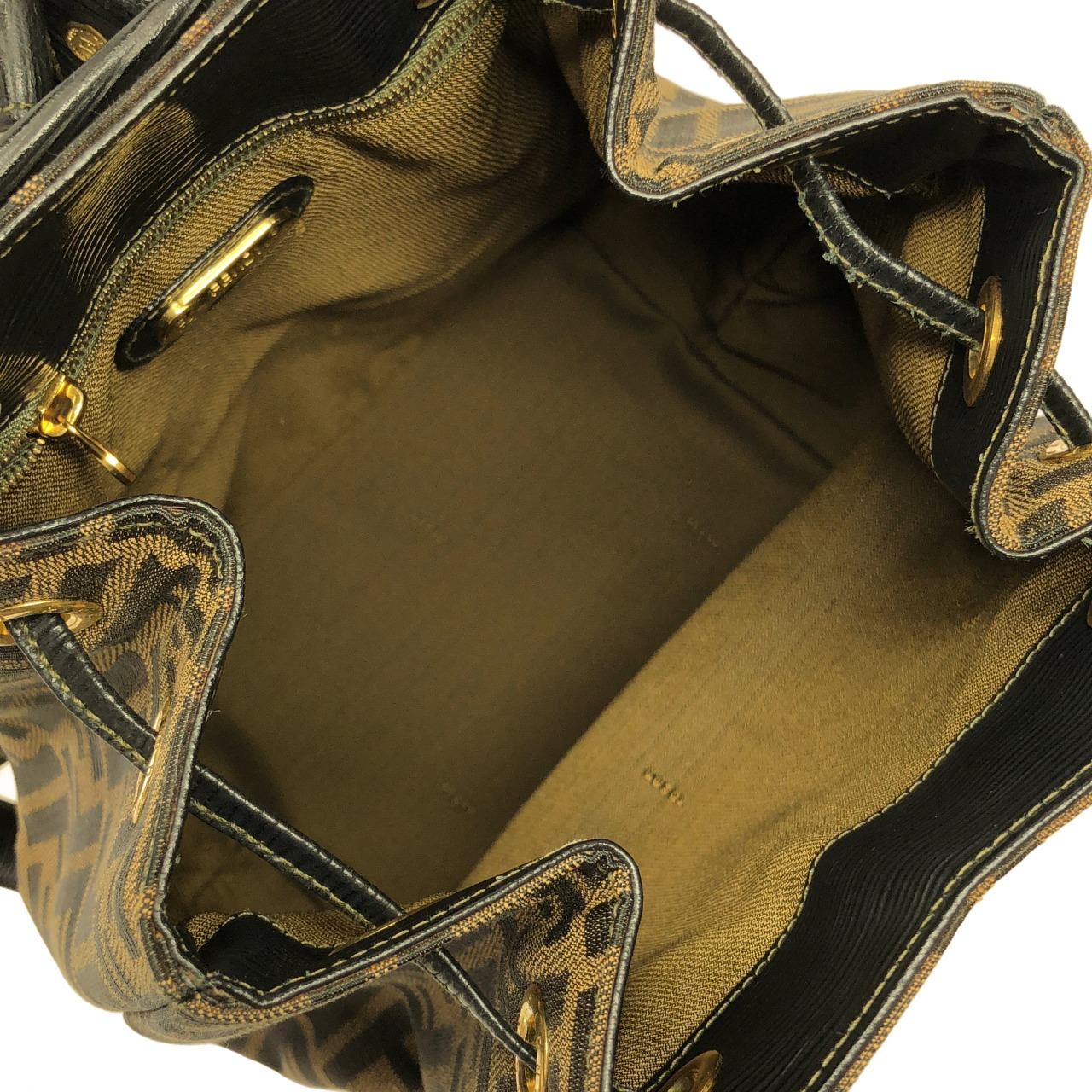 フェンディ キャンバス レザー リュックサック