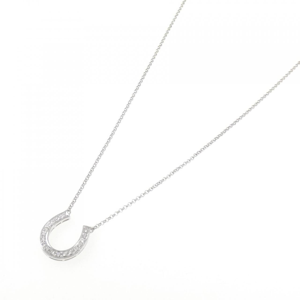 ホースシュー K18WG ダイヤモンド ネックレス