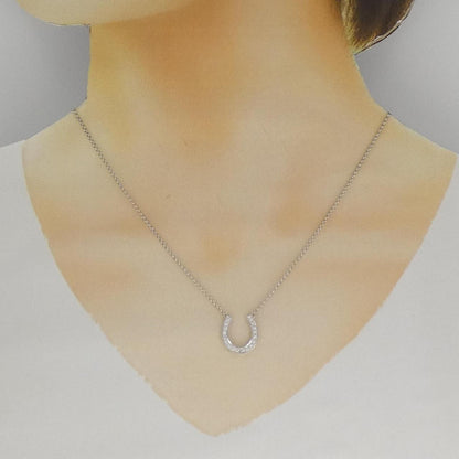 ホースシュー K18WG ダイヤモンド ネックレス