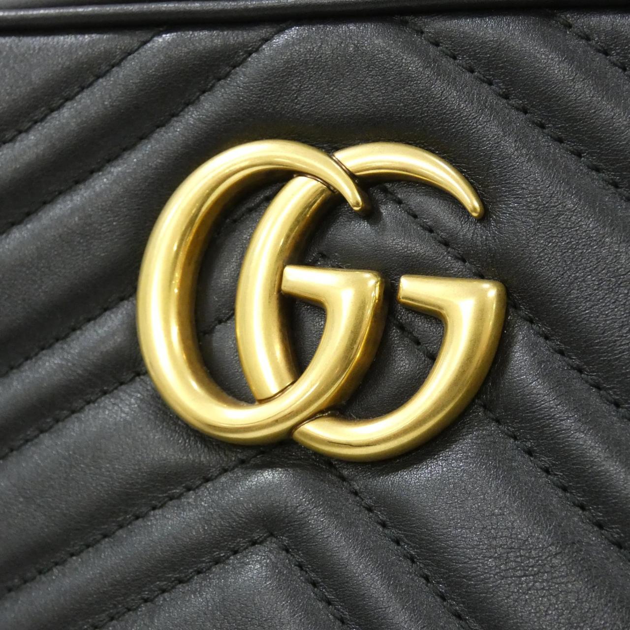 グッチ GGマーモント キルティングシェブロンレザー ショルダーバッグ