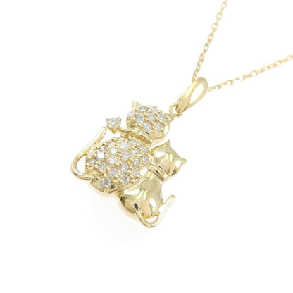 K18YG キャット ダイヤモンド ネックレス
