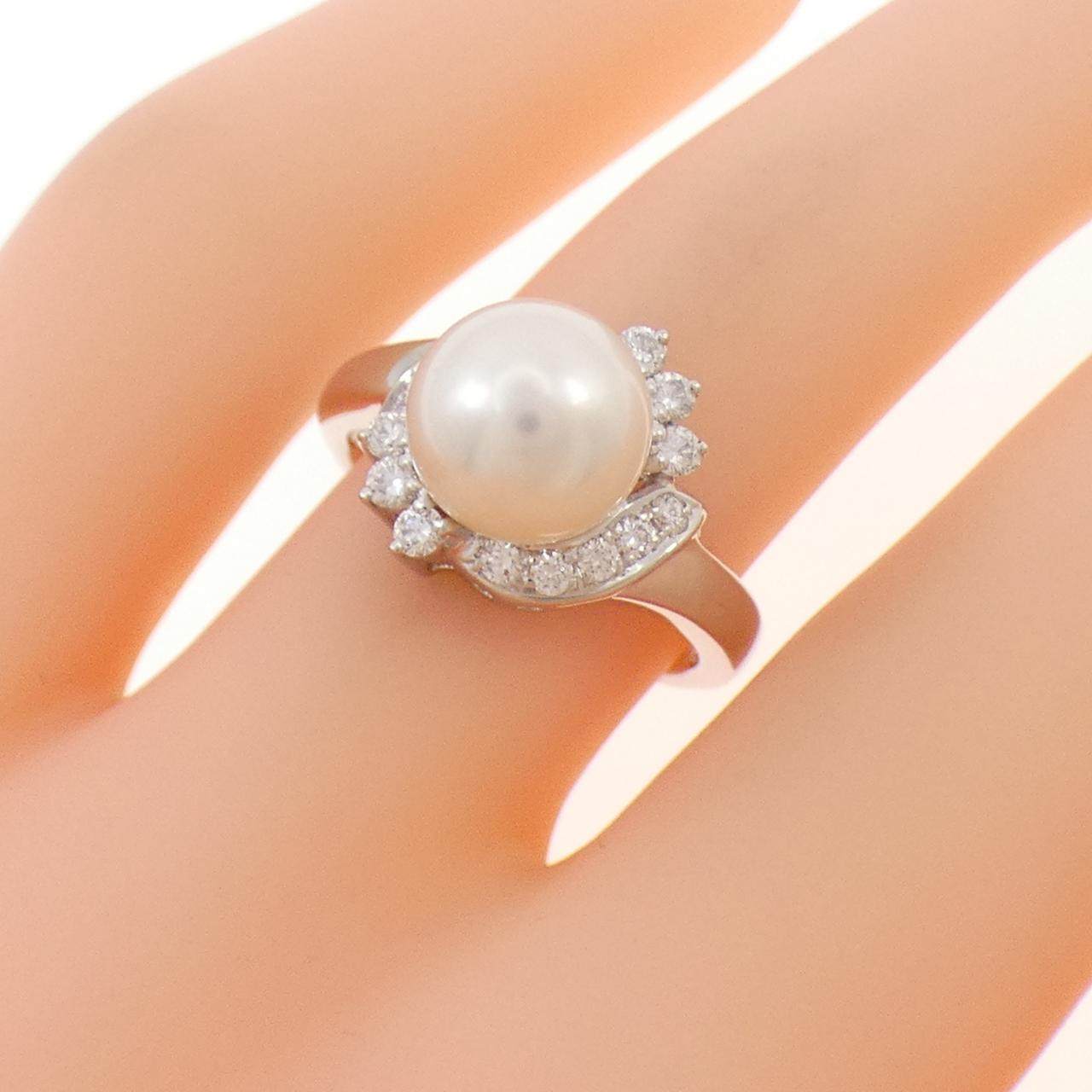 ポーラ Pt900 アコヤパール ダイヤモンド リング