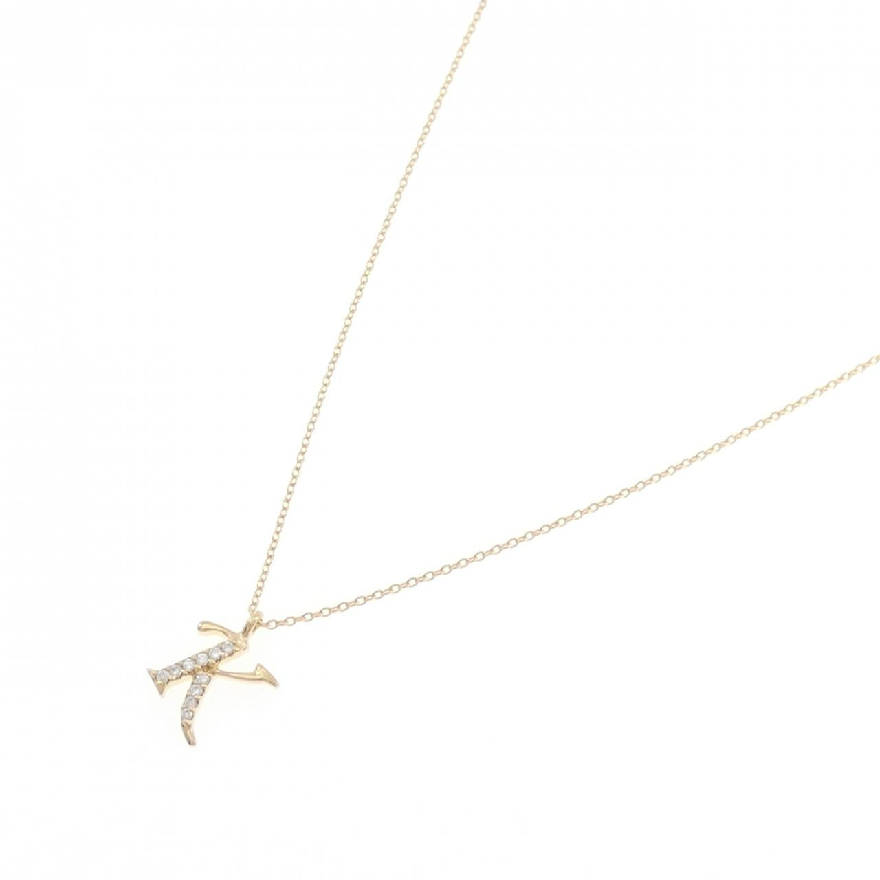 Au750 ダイヤモンド イニシャルK ネックレス
