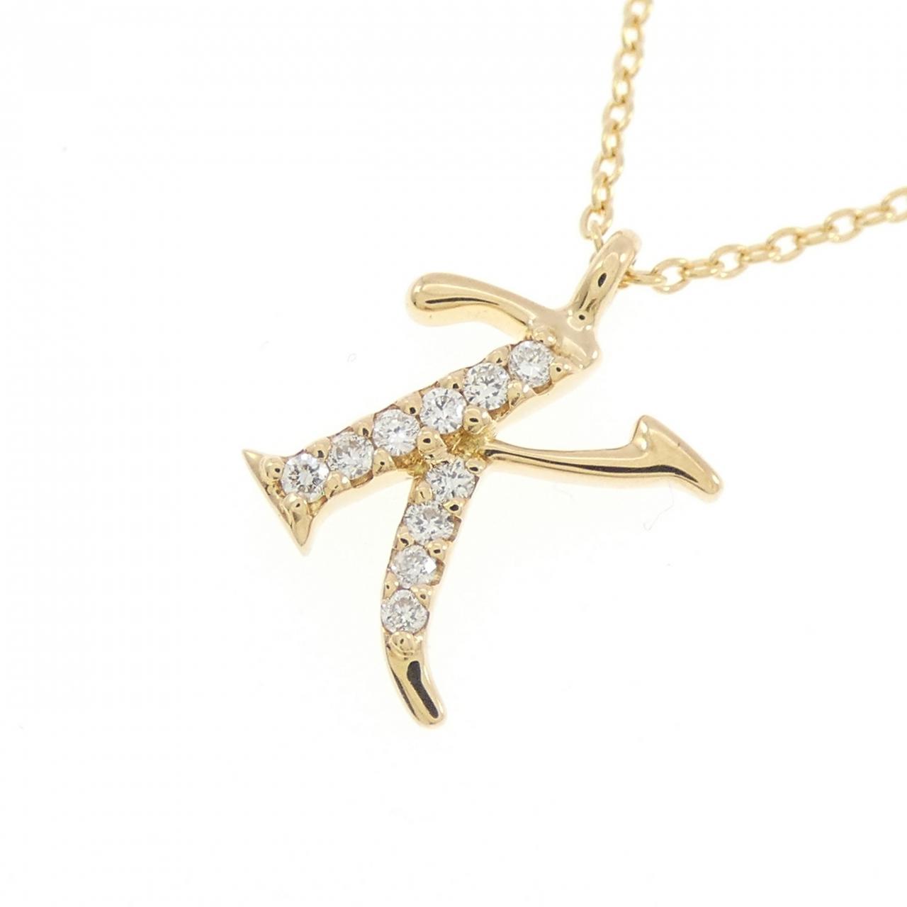 Au750 ダイヤモンド イニシャルK ネックレス