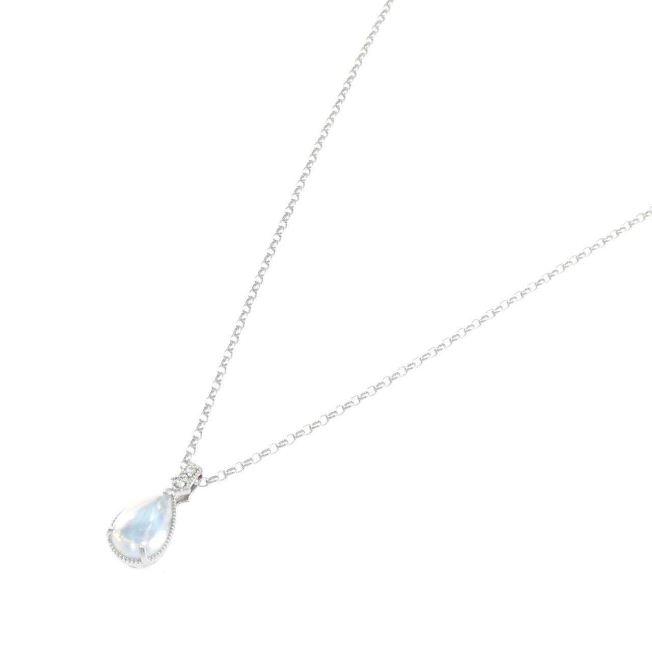 プラチナ ムーンストーン ダイヤモンド ネックレス