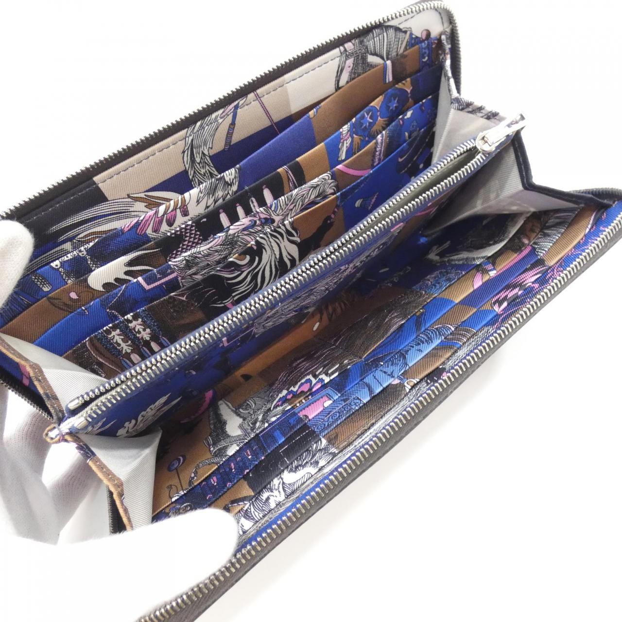 エルメス DELLA CAVALLERIA FAVOLOSA エプソン シルク 長財布