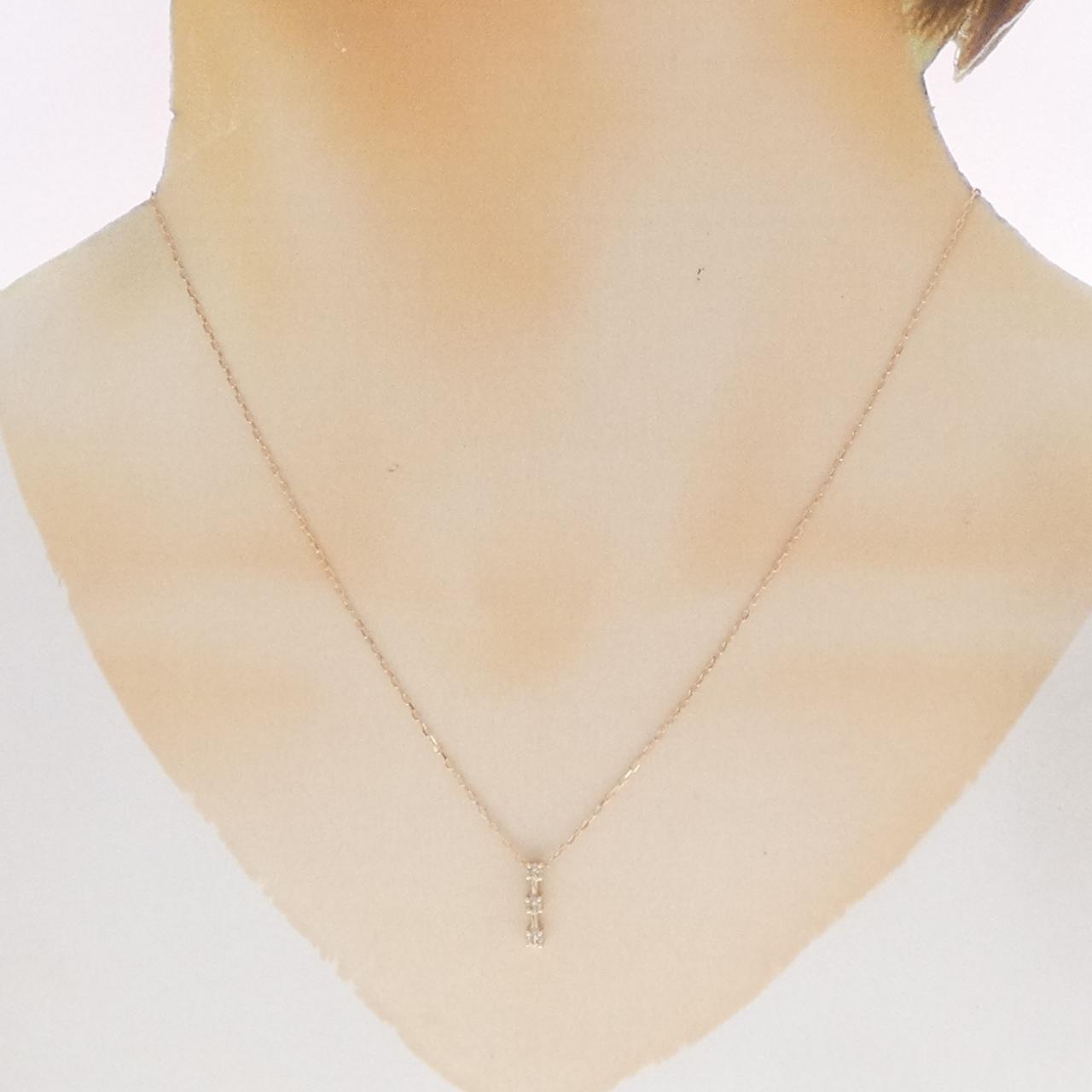 K10ピンクゴールドダイヤモンドネックレス