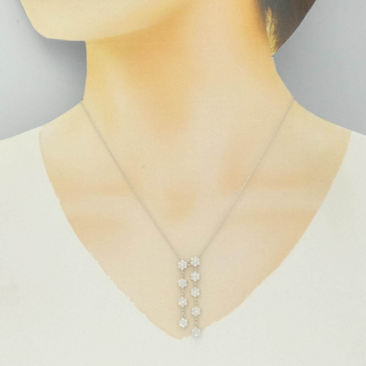 Au750 フラワー ダイヤモンドネックレス