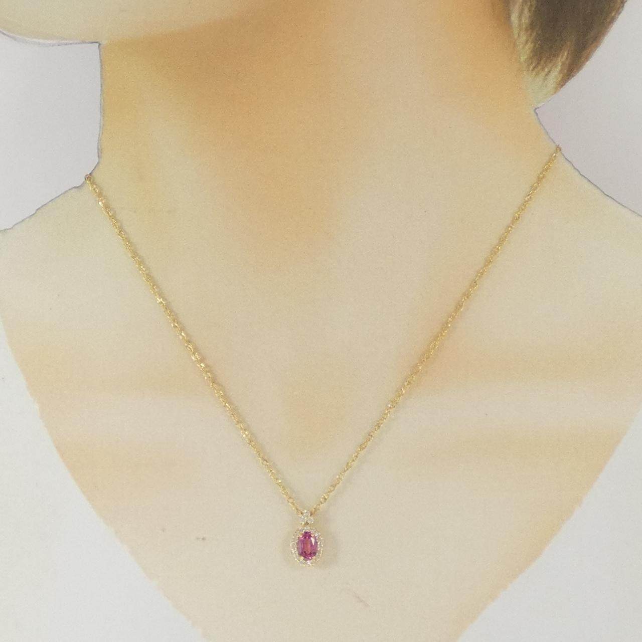 Au750 スピネル ダイヤモンド ネックレス