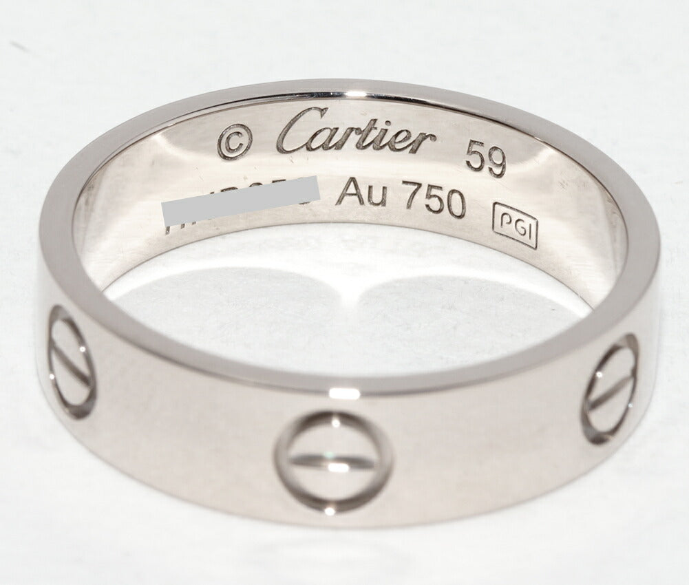 カルティエ ラブ Au750ホワイトゴールド リング 59号