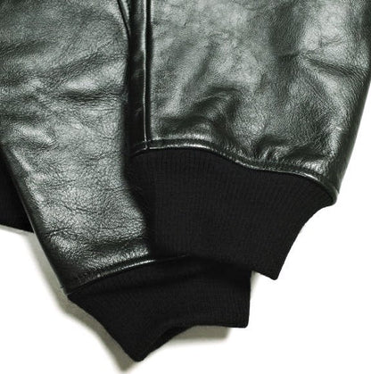 CHANGES REMAKE VARSITY JACKET ウール カウレザー スタジャン