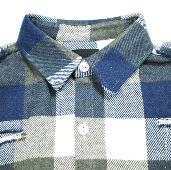 ダンケシェーン FLANNEL DAMAGE SHIRTS BLOCK ポリエステル コットン レーヨンシャツ