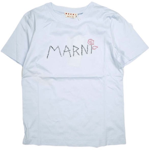 マルニ オーガニックコットンジャージー ロゴ刺繍Tシャツ