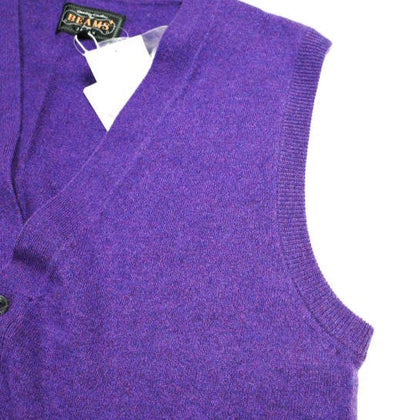 ビームスプラス Button Knit Vest Solid ウールニットベスト