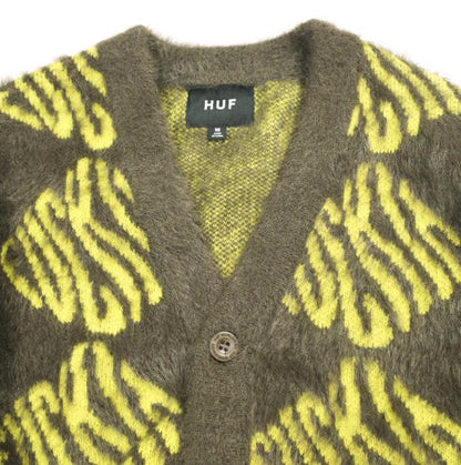 ハフ FUCK IT CARDIGAN ナイロンアクリルニットカーディガン
