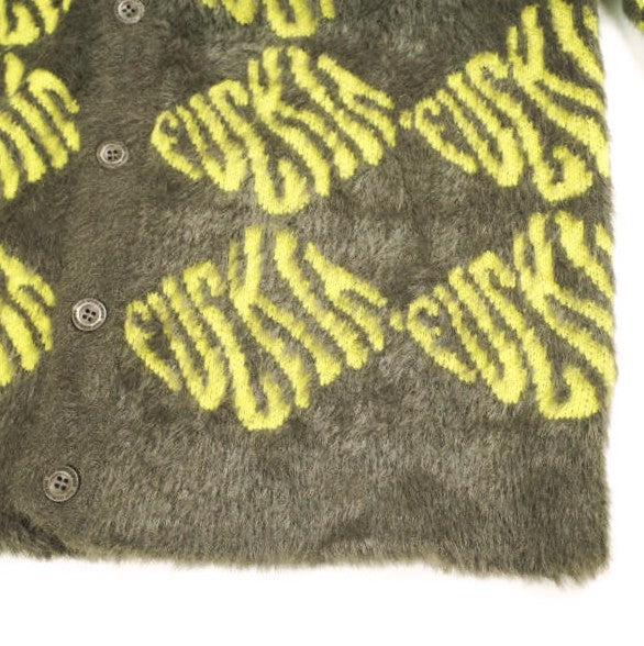 ハフ FUCK IT CARDIGAN ナイロンアクリルニットカーディガン