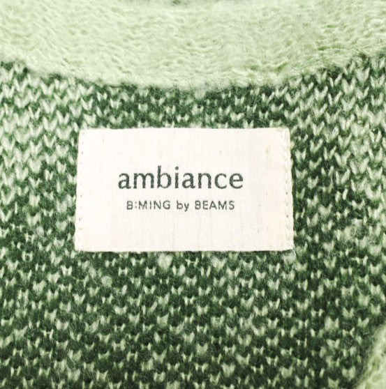 ビーミングバイビームス ambiance Shaggy Diamond Pattern Cardigan アクリル カーディガン