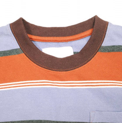 ウィムジー SNAP SLEEVE BORDER TOP コットン 長袖Tシャツ