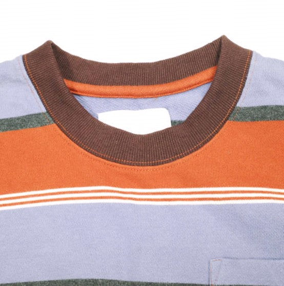 ウィムジー SNAP SLEEVE BORDER TOP コットン 長袖Tシャツ