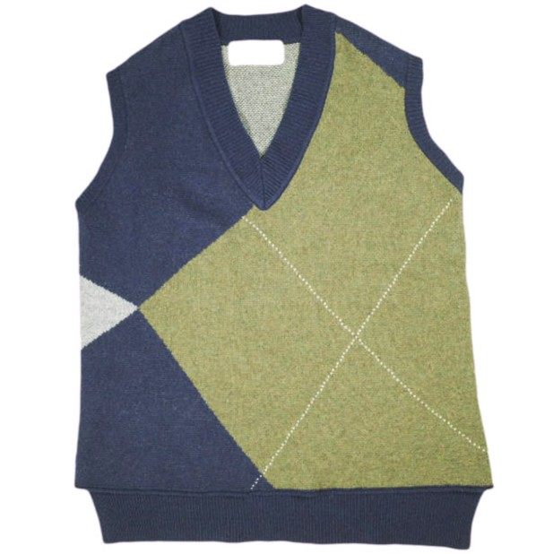 アンスクリア Argyle vest ウールベスト
