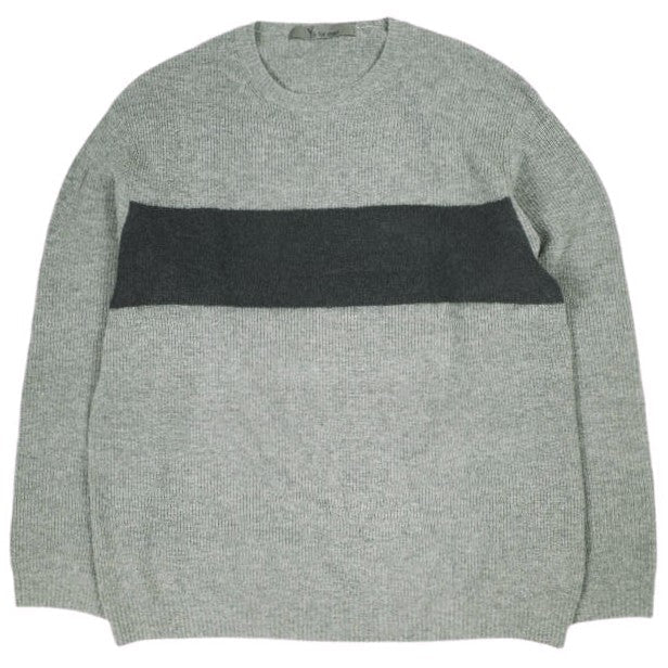 ヨウジヤマモト BLOCKING KNIT WITH ROUND NECK ウールセーター