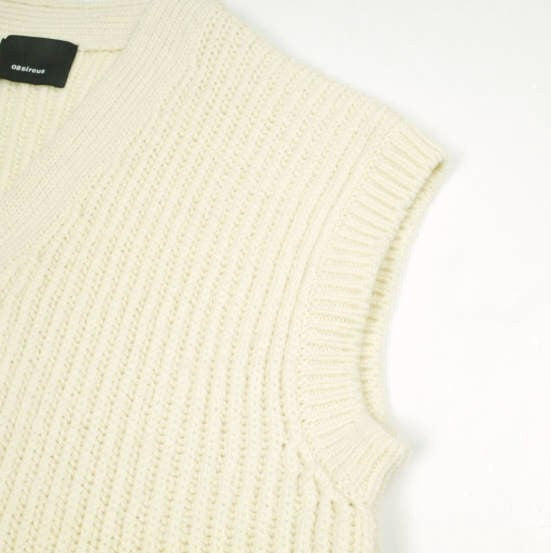 ゼロエイトサーカス WOOL BROKEN KNIT CARDIGAN VEST ウールベスト