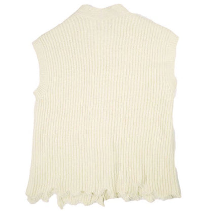 ゼロエイトサーカス WOOL BROKEN KNIT CARDIGAN VEST ウールベスト