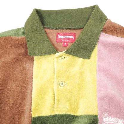 シュプリーム Patchwork Velour ロングスリーブポロ