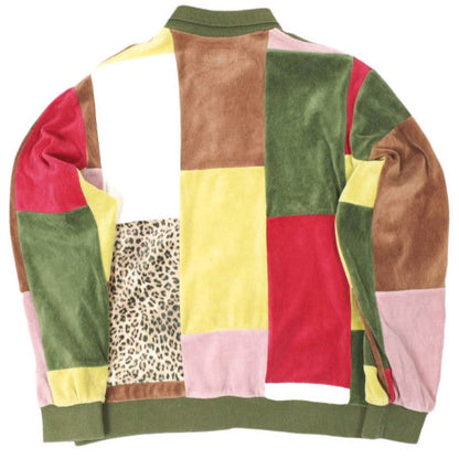 シュプリーム Patchwork Velour ロングスリーブポロ