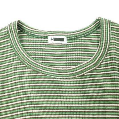 エイチビューティーアンドユース COTTON MULTI BORDER SHORT SLEEVE TOP コットントップス